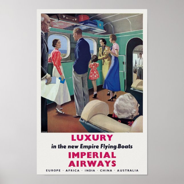 Imperial Airways Vintage affisch 1936 (Framsidan)