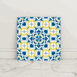 Imperial Blue  Elegant Geometric Mosaic  Kakelplatta
