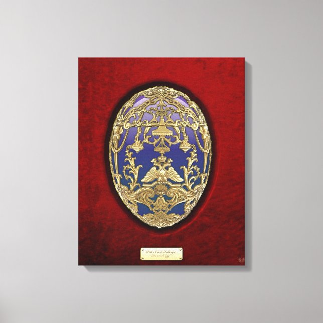 Imperial Faberge Eggs: Tsarevich Egg on Red Velvet Canvastryck (Framsida)