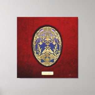 Imperial Faberge Eggs: Tsarevich Egg on Red Velvet Canvastryck