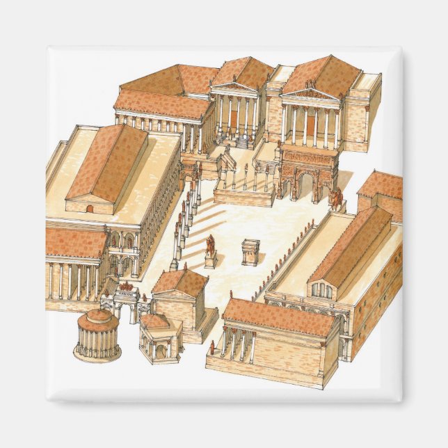 Imperial Forum. Rom. Flygvy Magnet (Framsidan)