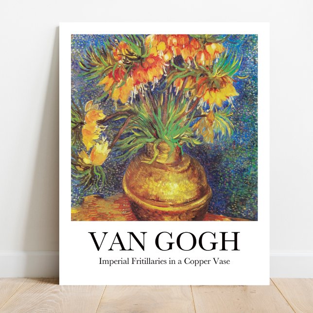 Imperial Fritillaries in a Copper Vas av Van Gogh Poster (Van Gogh's Vibrant Blooms: "Imperial Fritillaries." High-quality art poster)