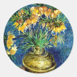Imperial Fritillaries in a Copper Vas - Van Gogh Runt Klistermärke