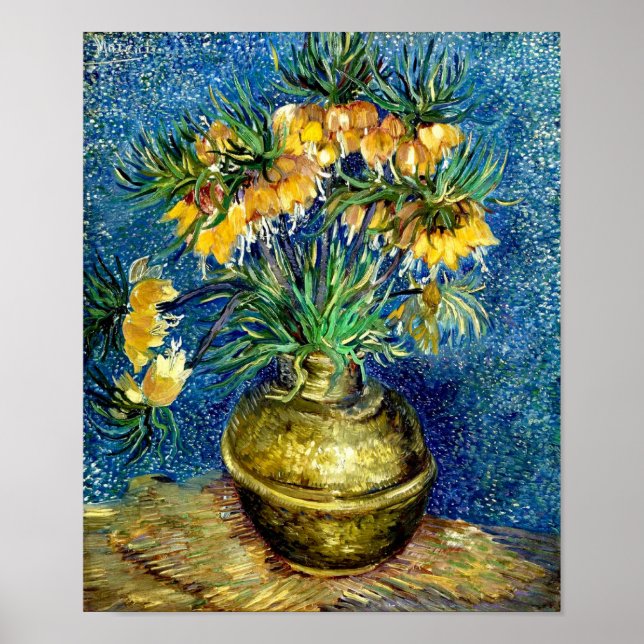 Imperial Fritillaries in Copper Vas-Van Gogh Art Poster (Framsidan)