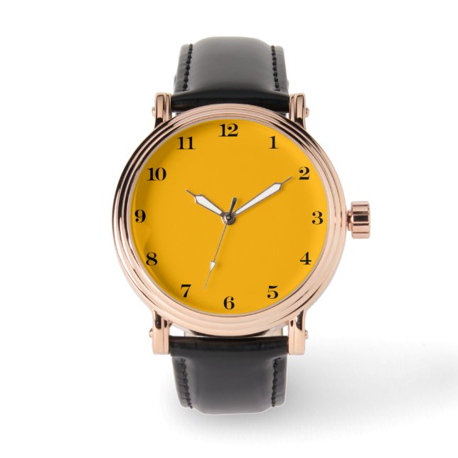 Imperial Gult Solid Färg Armbandsur (Framsida)