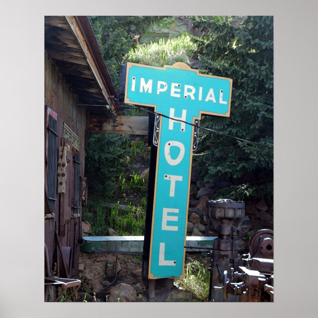 Imperial Hotel Sign, Cripple Bäck, Colorado Poster (Framsidan)