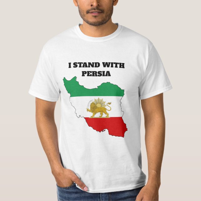 Imperial Iran Lion and Sun Map T-Shirt (Framsida)