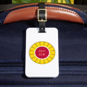 Imperial Japan Mode & Japansk flagga, Seal Kanji Bagagebricka