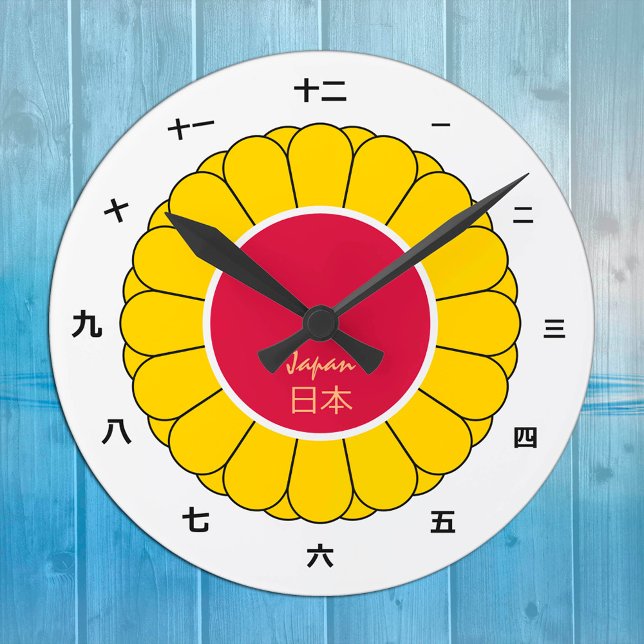 Imperial Japan Mode & Japansk flagga, Seal Kanji Rund Klocka (Skapare uppladdad)