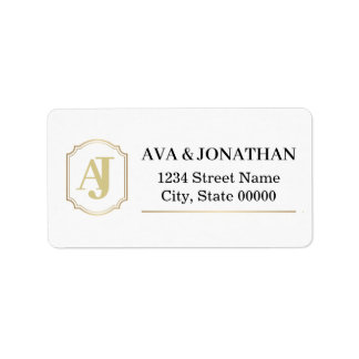Imperial Luxe Monogram Address Label Adressetikett