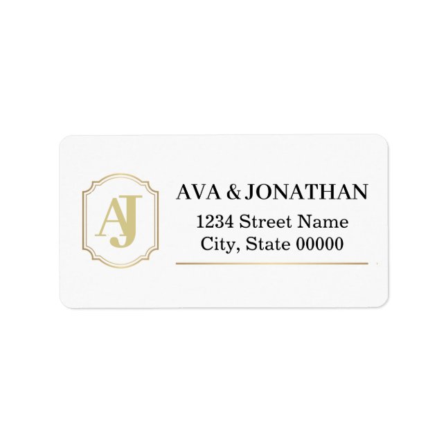 Imperial Luxe Monogram Address Label Adressetikett (Framsidan)