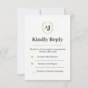 Imperial Luxe RSVP-kort – Monogram-svar OSA Kort