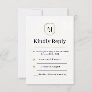 Imperial Luxe RSVP-kort – Monogram-svar OSA Kort