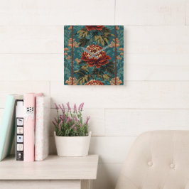 Imperial Peony Tapestry Fyrkantig Klocka