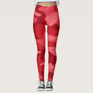 Imperial Red Monocolor Camo Leggings