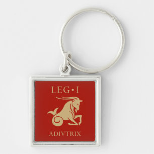 Imperial Roman Army - Legio I Adiutrix Fyrkantig Silverfärgad Nyckelring