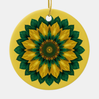 Imperial Solar Flower Mandala Luxury Keychain  Julgransprydnad Keramik