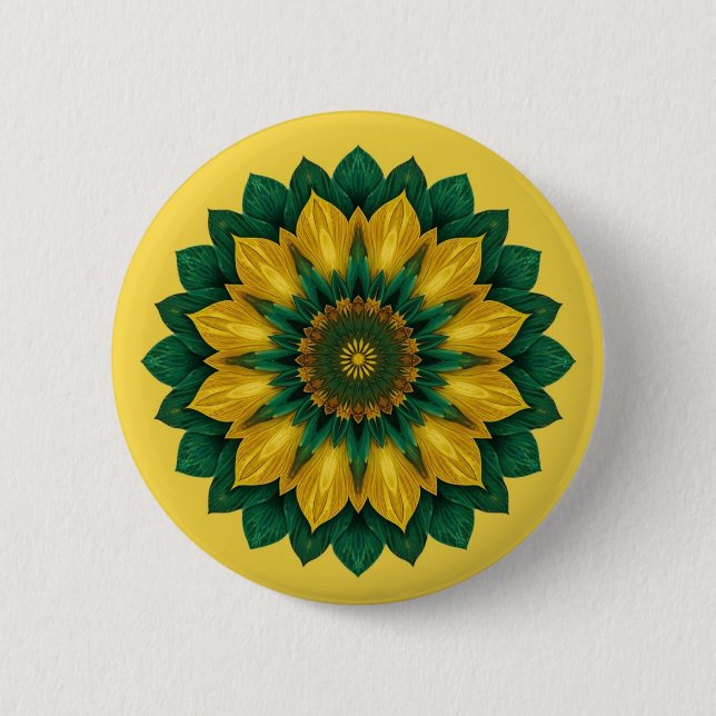 Imperial Solar Flower Mandala Luxury Keychain  Knapp (Framsida)