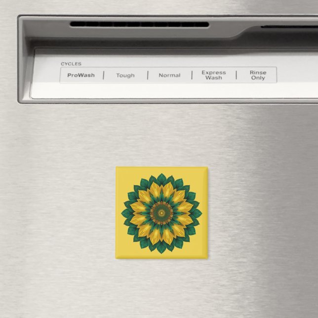 Imperial Solar Flower Mandala Luxury Keychain  Magnet (In Situ (Dishwasher))