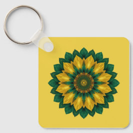 Imperial Solar Flower Mandala Luxury Keychain  Nyckelring