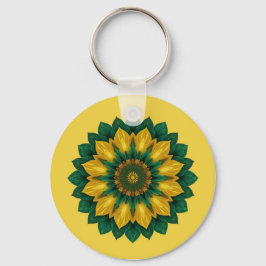 Imperial Solar Flower Mandala Luxury Keychain  Nyckelring