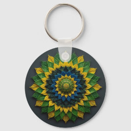 Imperial Solar Leaf Mandala Luxury Keychain - Emer Nyckelring