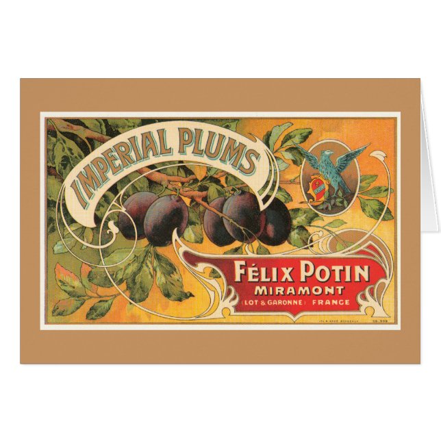 Imperiala plommon hälsningskort (Framsidan Horizontal)