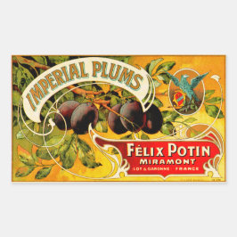 Imperiala plommon rektangulärt klistermärke