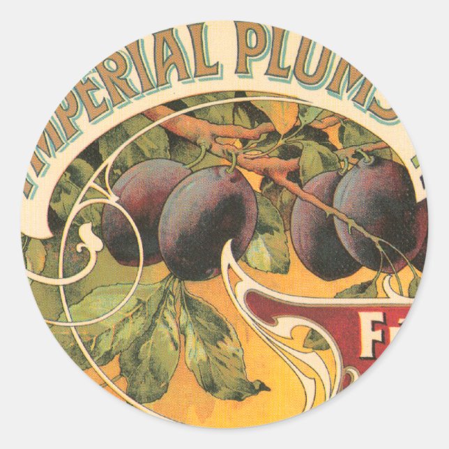Imperiala plommon runt klistermärke (Framsida)