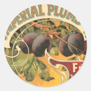 Imperiala plommon runt klistermärke