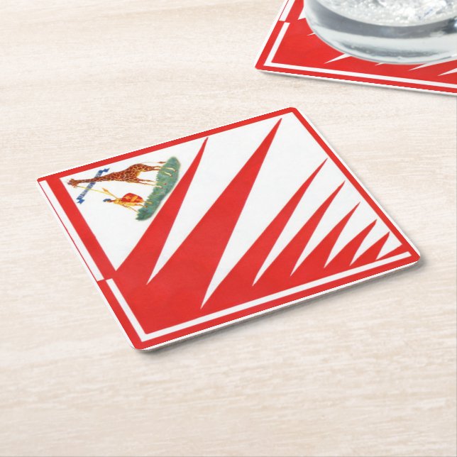 Imperiale Contrada della Giraffa - Giraffe Palio Underlägg Papper Kvadrat (Vinklad)