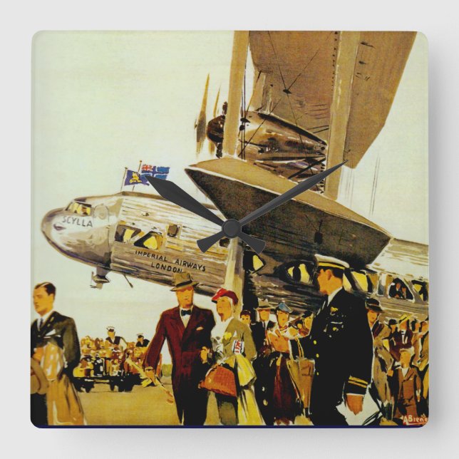 Imperialistisk flygbolagankomst fyrkantig klocka (Framsida)