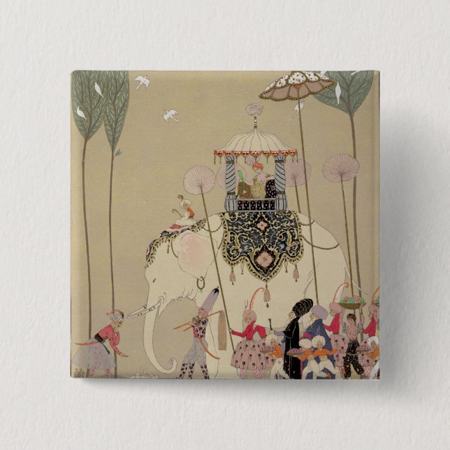 Imperialistisk procession (färglithoen) knapp (Framsida)