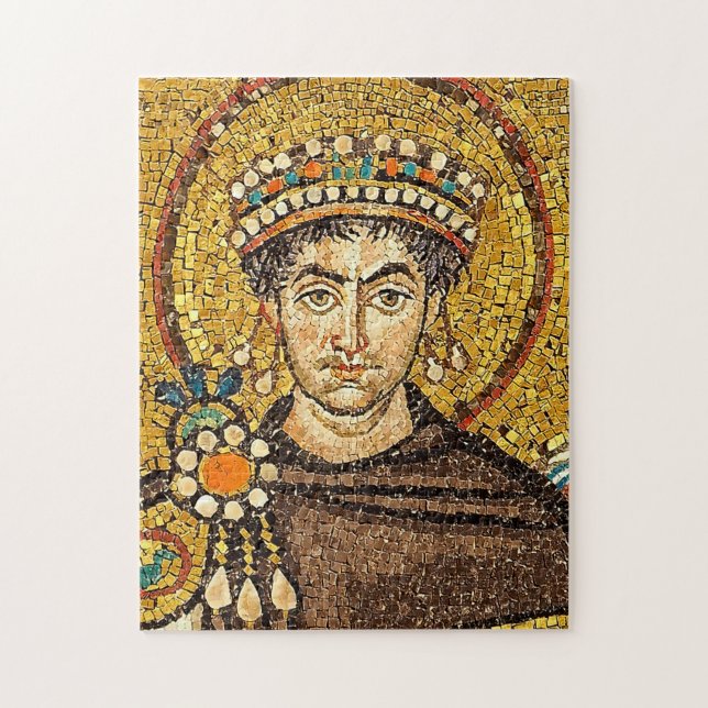 Imperior Justinian Byzantine Mosaic Icon Pussel (Vertikal)