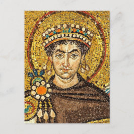 Imperior Justinian Byzantine Mosaic Icon Vykort