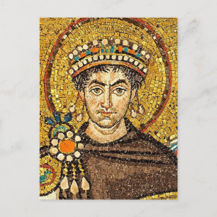 Imperior Justinian Byzantine Mosaic Icon Vykort