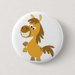 Impetuös Tecknad Pony Button Badge Knapp