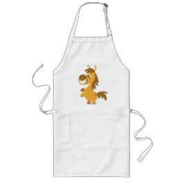 Impetuös Tecknad Pony Cooking Apron Långt Förkläde