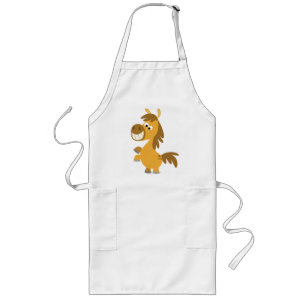 Impetuös Tecknad Pony Cooking Apron Långt Förkläde