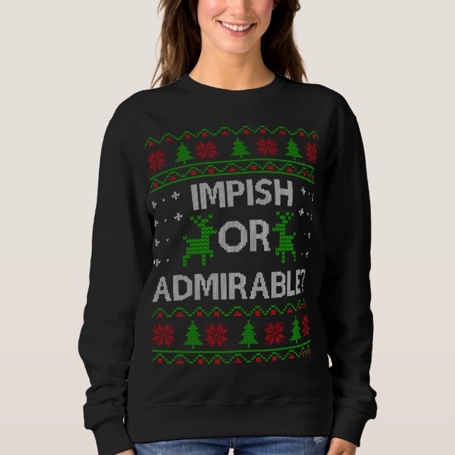 Impish eller Admiable Funny jul Ugly Sweater G T Shirt (Framsida)