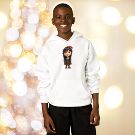 Impish Girl jul Elf Boy's Hoodie T Shirt
