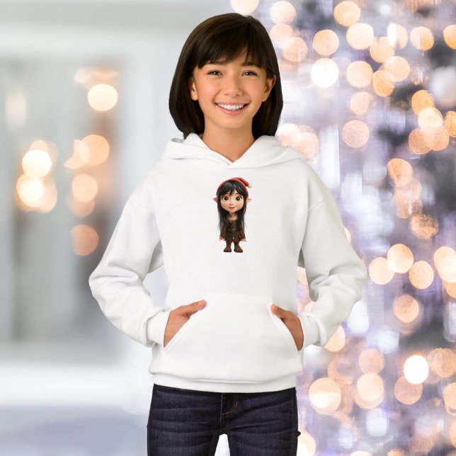 Impish Girl jul Elf Girl's Hoodie T Shirt (Skapare uppladdad)