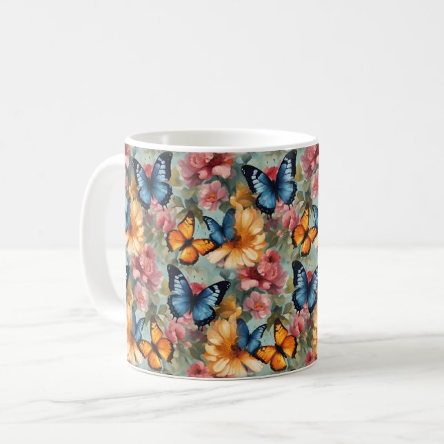 Imploger och blommor kaffemugg (Framsida vänster)
