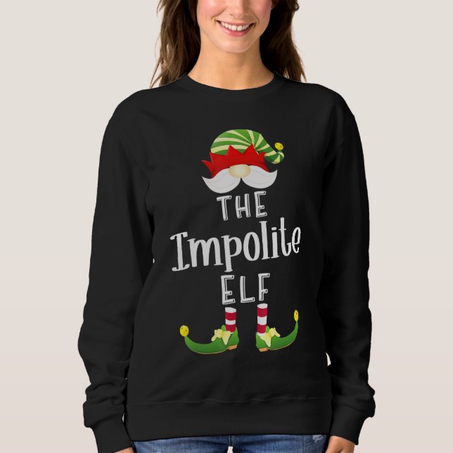 Impolit Elf-gruppen jul Pajama Party T Shirt (Framsida)