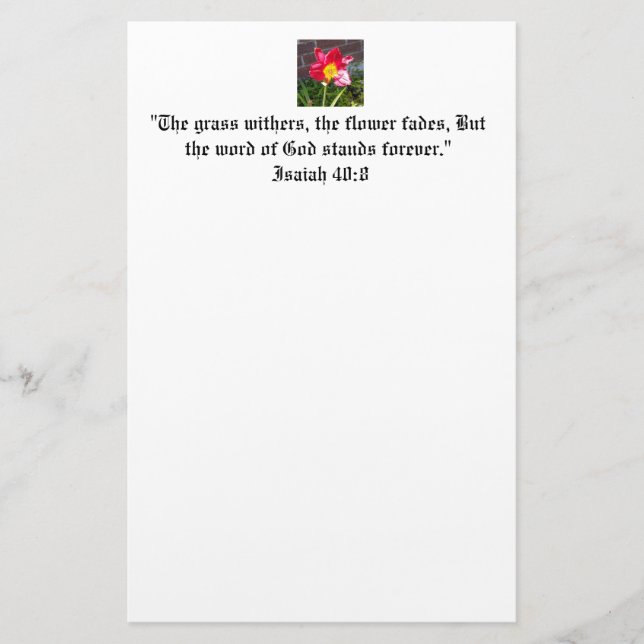 Imponerande bibel-citat brevpapper (Framsida)