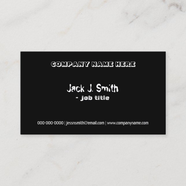 Imponerande,enkelt,centrifugerat svart affärskort visitkort (Framsida)