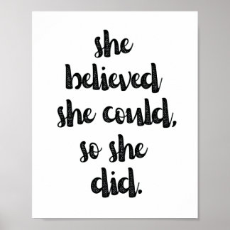 Imponerande feministisk flicka Power Quote Poster