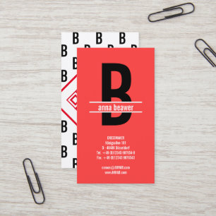 Imponerande fet monogram QR-Affärskort Visitkort