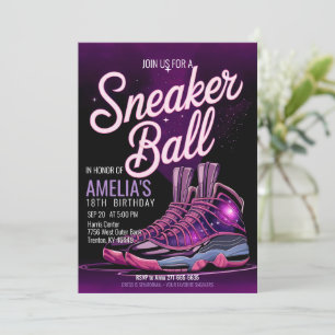 Imponerande Galaxy Sneaker Boll Födelsedagsfest Inbjudningar