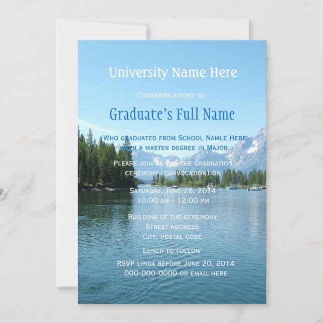 imponerande landskapsceremoni i studenten inbjudningar (Framsida)